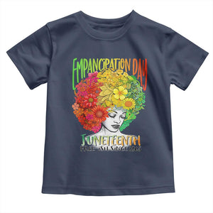 Freeish Since 1865 Juneteenth Toddler T Shirt Freedom Day African American June 19th Black Women Floral Hair