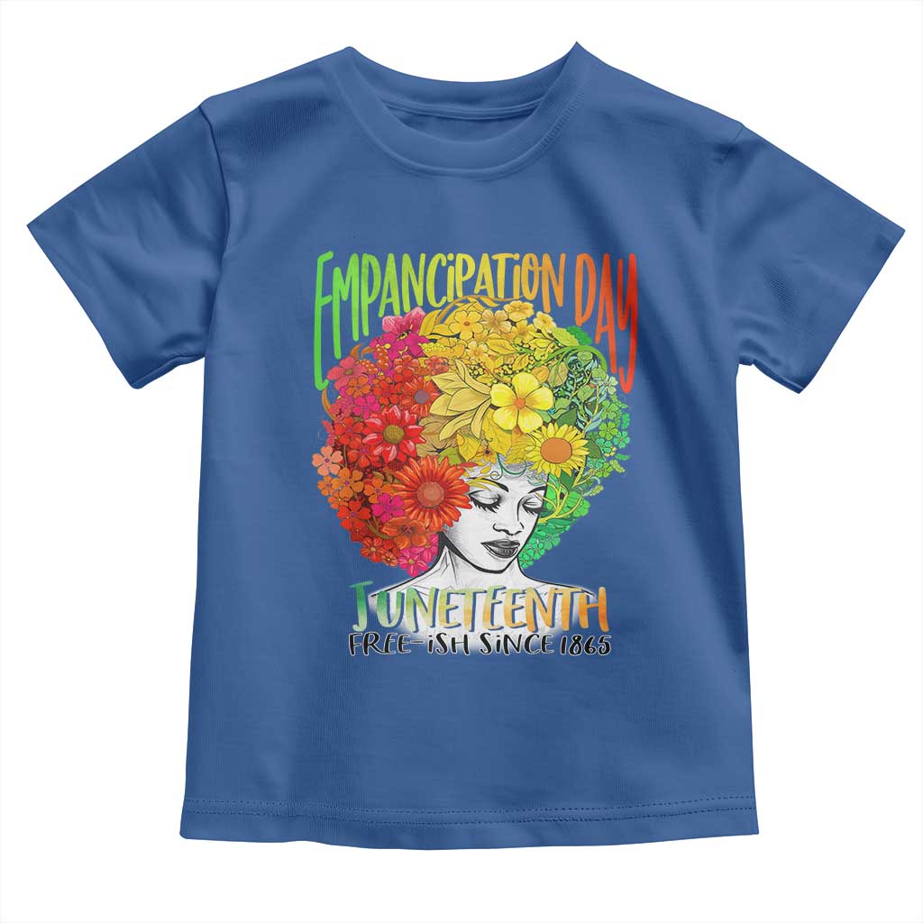 Freeish Since 1865 Juneteenth Toddler T Shirt Freedom Day African American June 19th Black Women Floral Hair