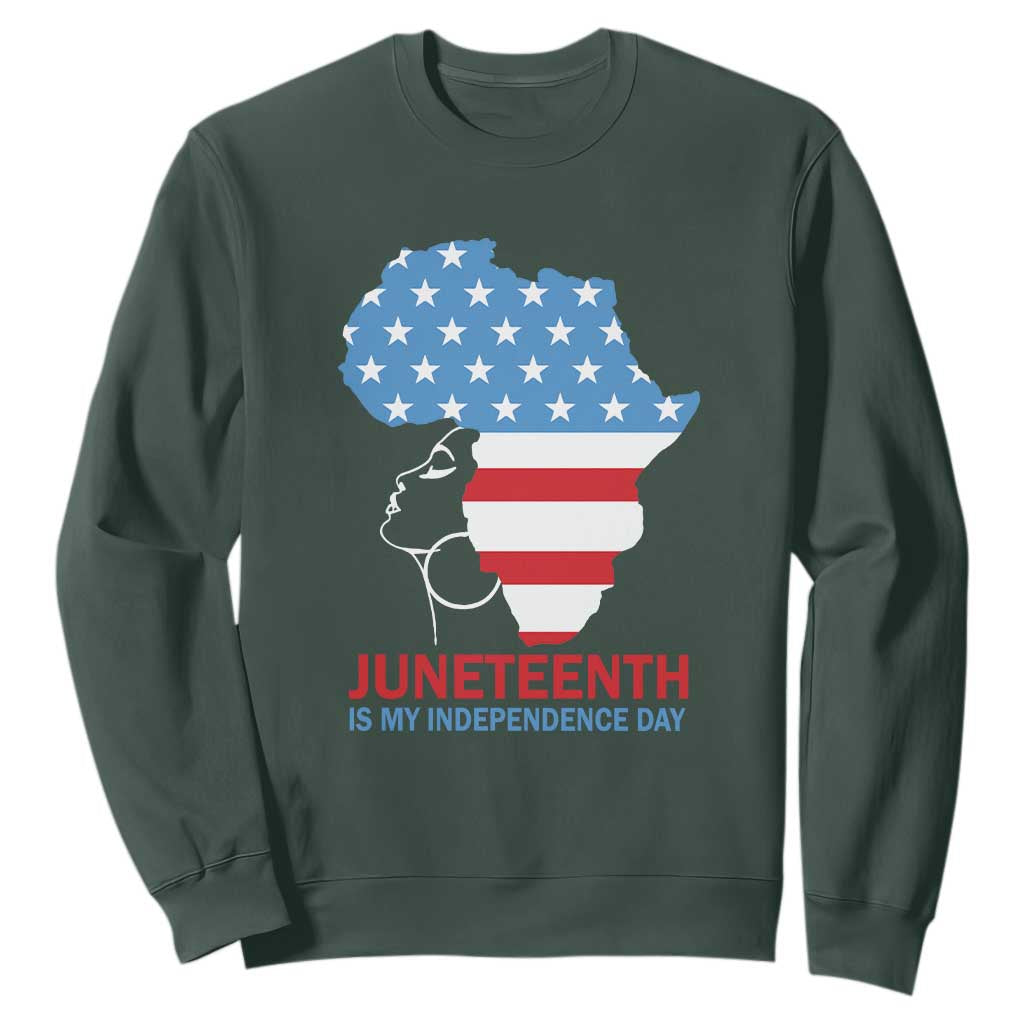 Juneteenth Is My Independence Day Sweatshirt African Woman Not 4th Of July