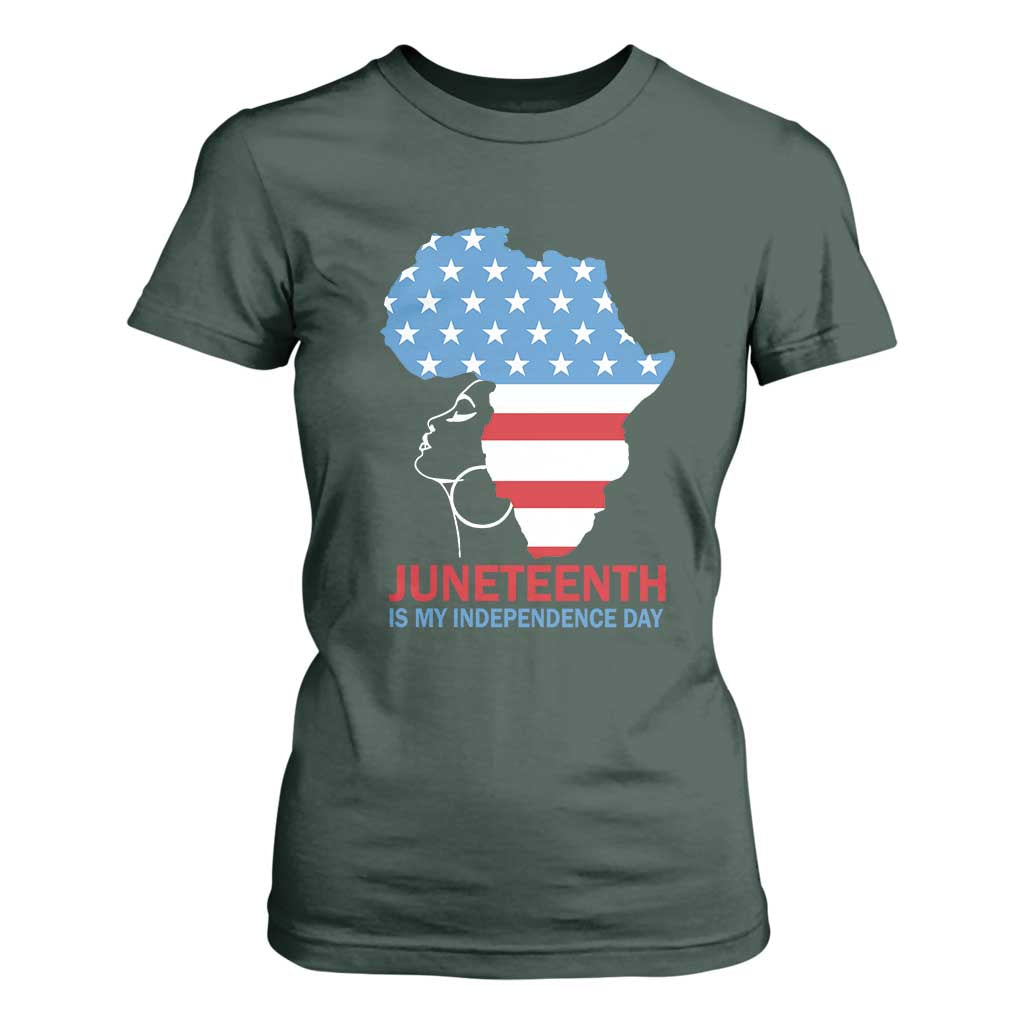 Juneteenth Is My Independence Day T Shirt For Women African Woman Not 4th Of July