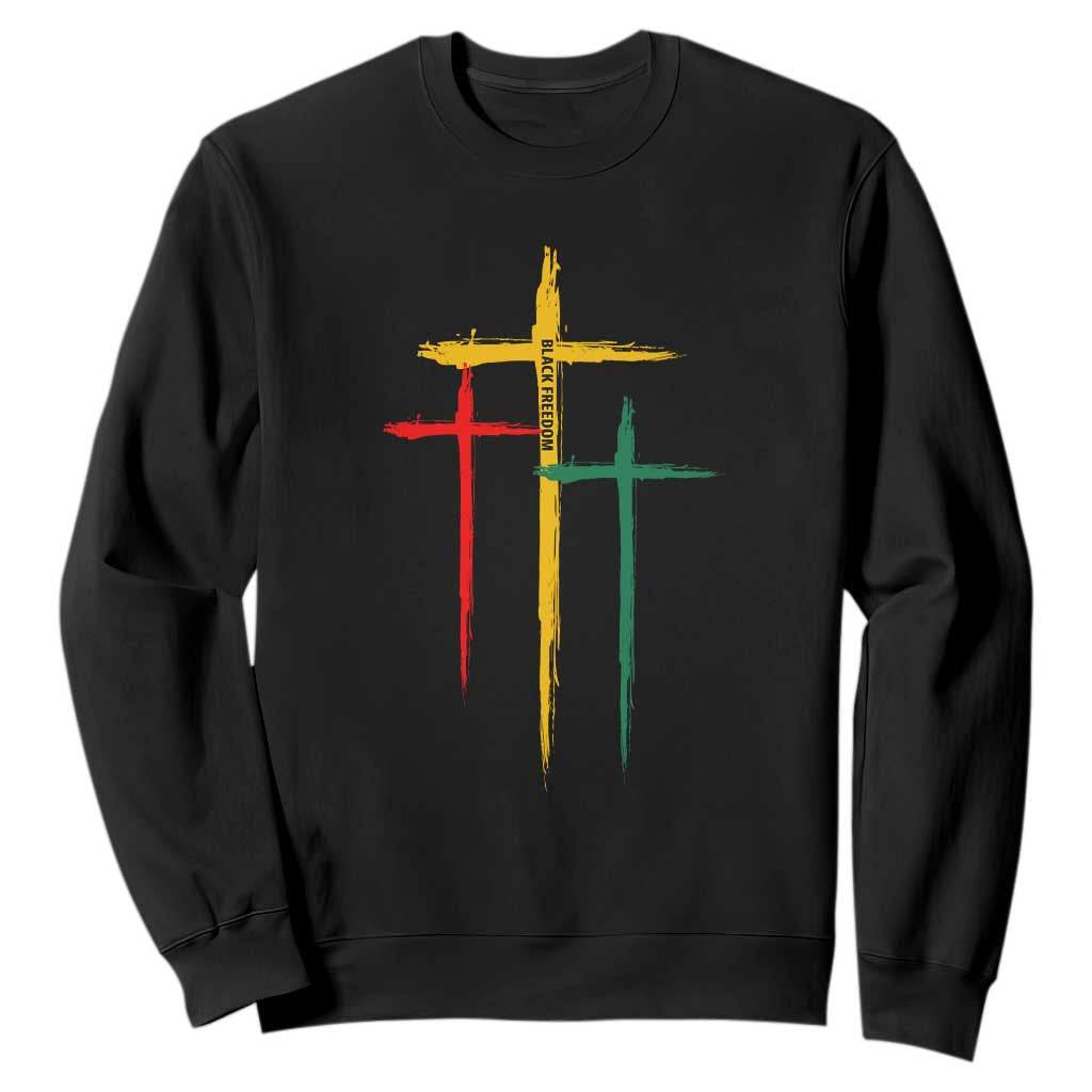 Christian Cross Juneteenth Sweatshirt African Black Freedom Day 1865