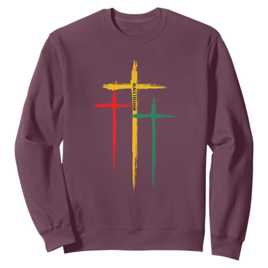 Christian Cross Juneteenth Sweatshirt African Black Freedom Day 1865