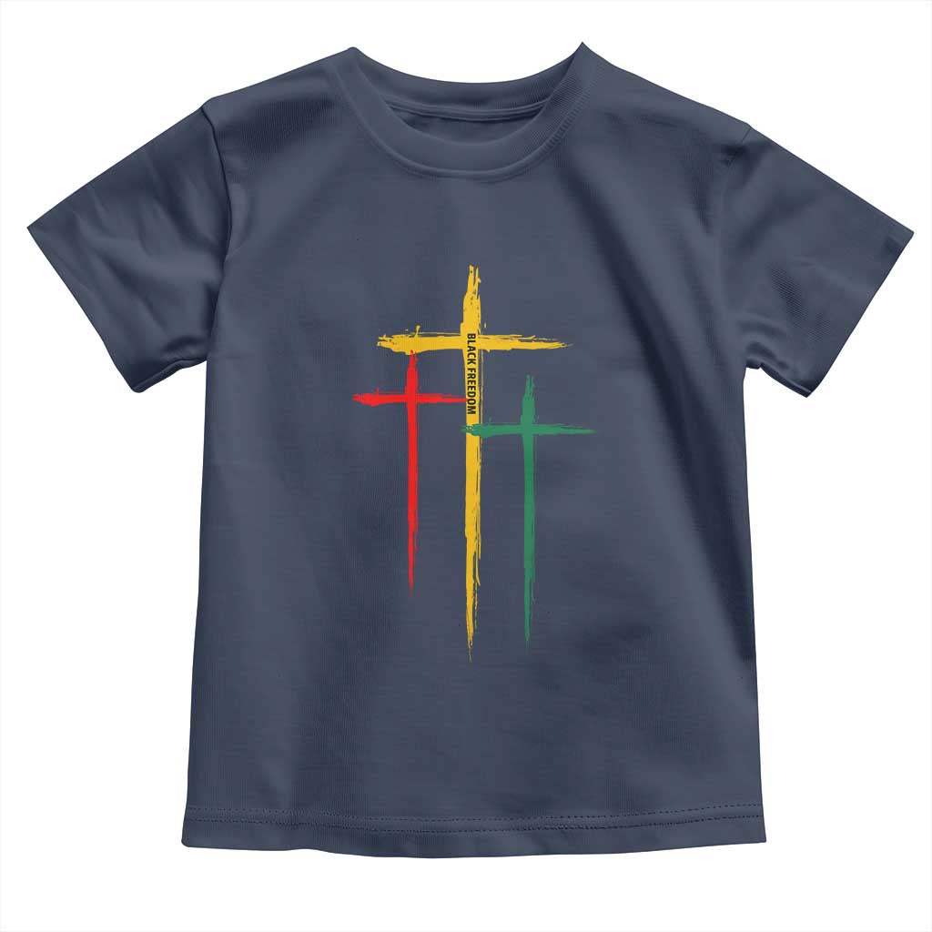 Christian Cross Juneteenth Toddler T Shirt African Black Freedom Day 1865