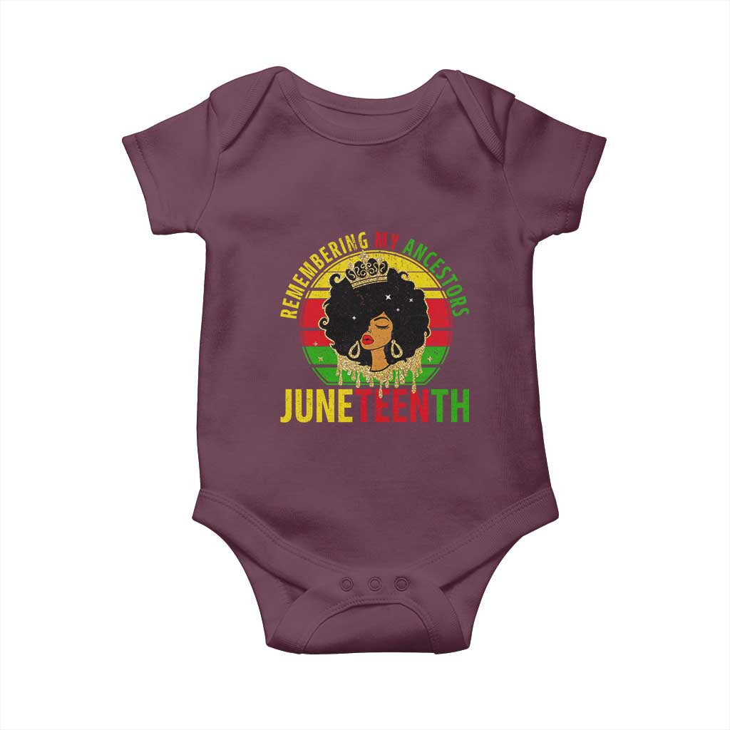 Vintage Juneteenth Baby Onesie Remembering My Ancestors