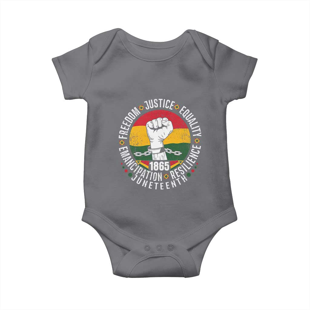 Juneteenth Raised Fist Baby Onesie Freedom Justice Equality Emancipation Resilience