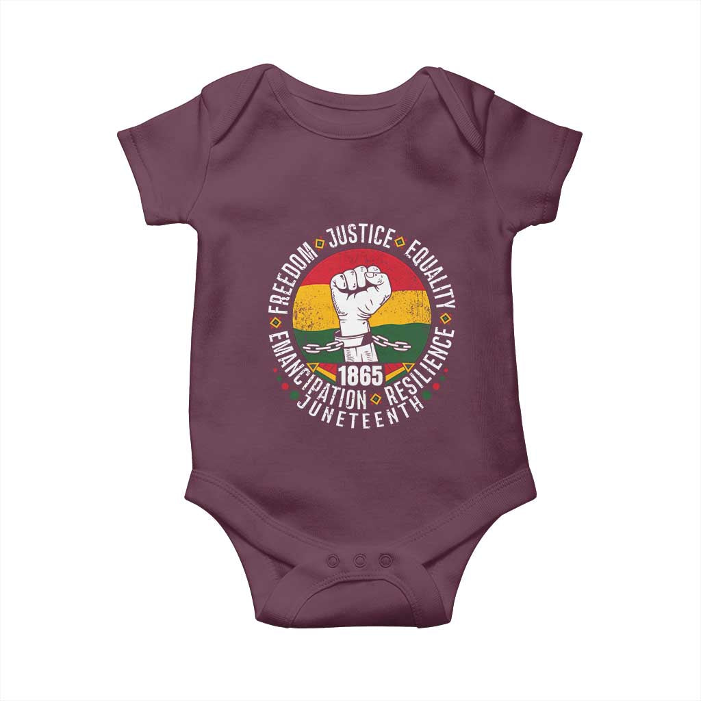 Juneteenth Raised Fist Baby Onesie Freedom Justice Equality Emancipation Resilience
