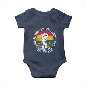 Juneteenth Raised Fist Baby Onesie Freedom Justice Equality Emancipation Resilience