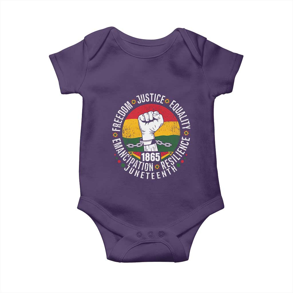 Juneteenth Raised Fist Baby Onesie Freedom Justice Equality Emancipation Resilience