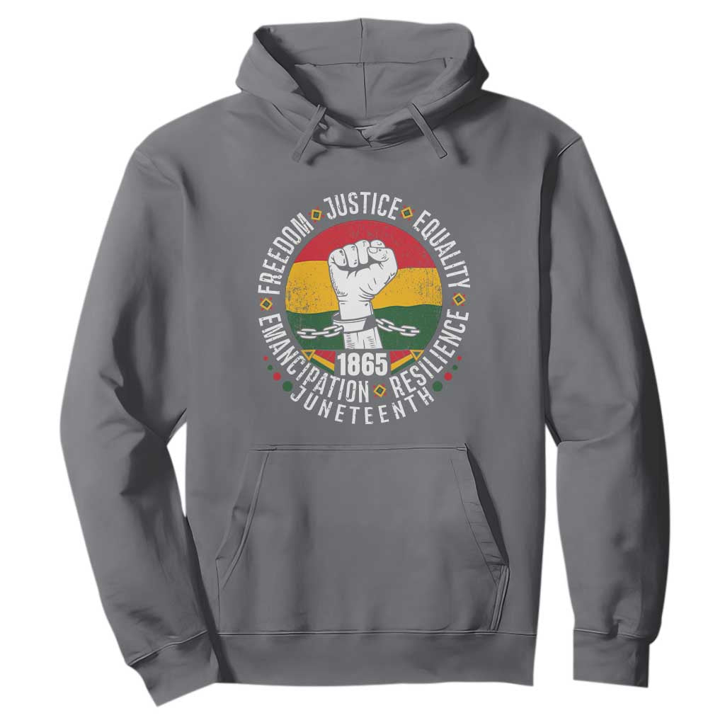 Juneteenth Raised Fist Hoodie Freedom Justice Equality Emancipation Resilience