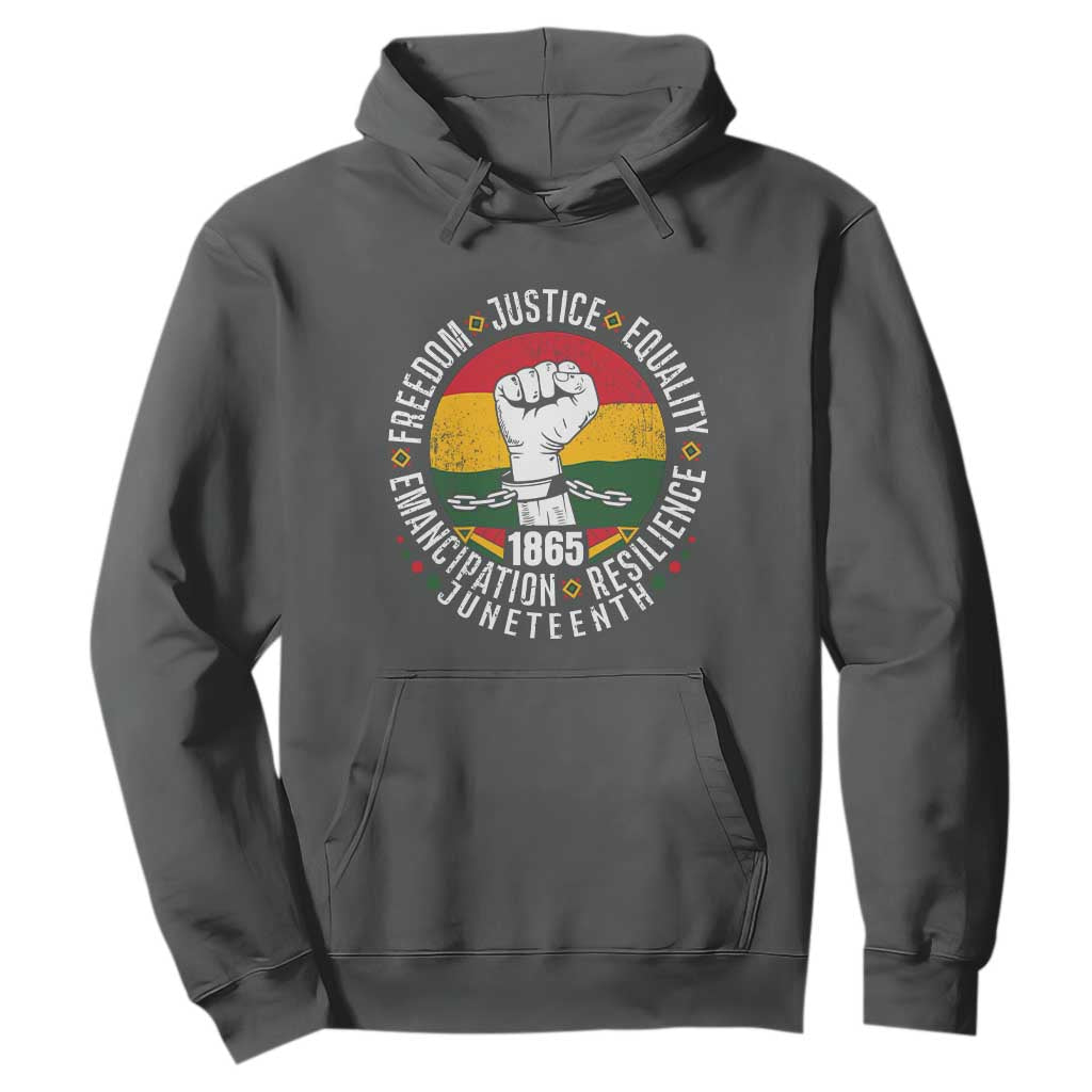 Juneteenth Raised Fist Hoodie Freedom Justice Equality Emancipation Resilience