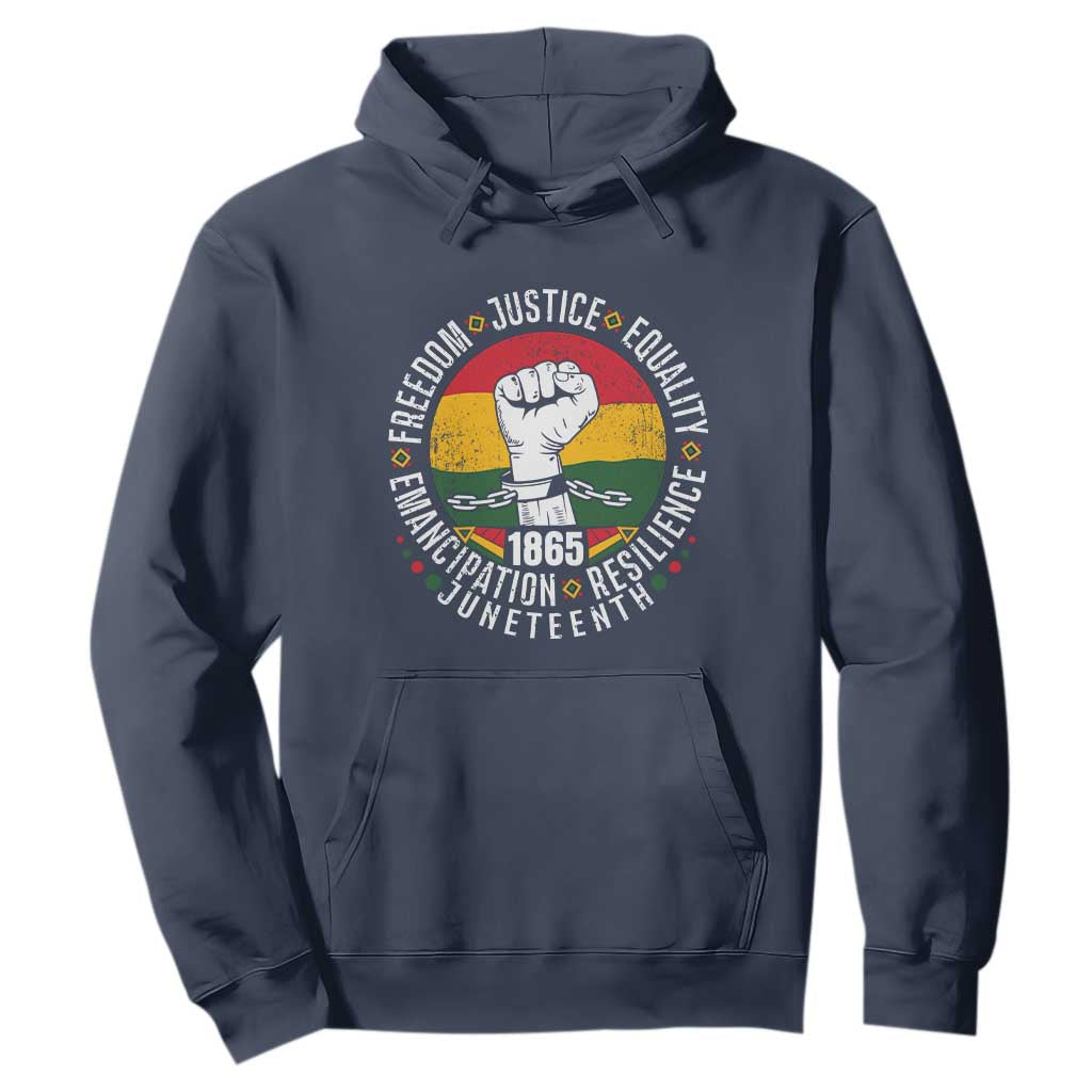 Juneteenth Raised Fist Hoodie Freedom Justice Equality Emancipation Resilience