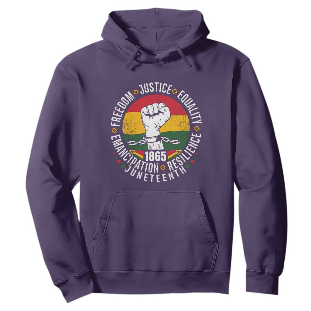 Juneteenth Raised Fist Hoodie Freedom Justice Equality Emancipation Resilience