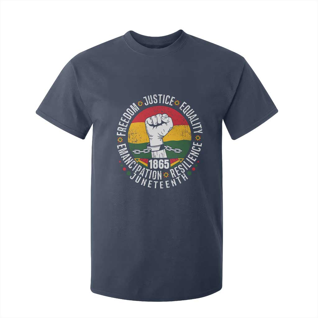 Juneteenth Raised Fist T Shirt For Kid Freedom Justice Equality Emancipation Resilience