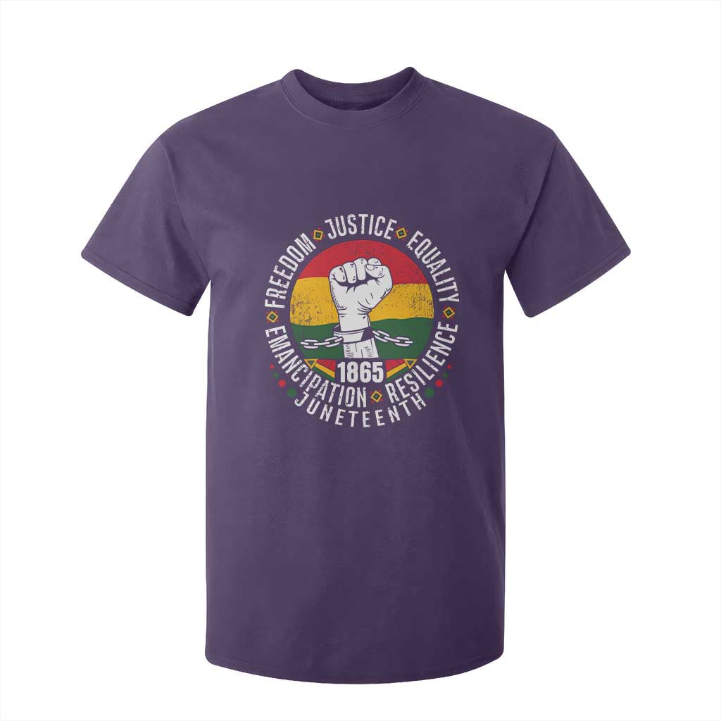 Juneteenth Raised Fist T Shirt For Kid Freedom Justice Equality Emancipation Resilience