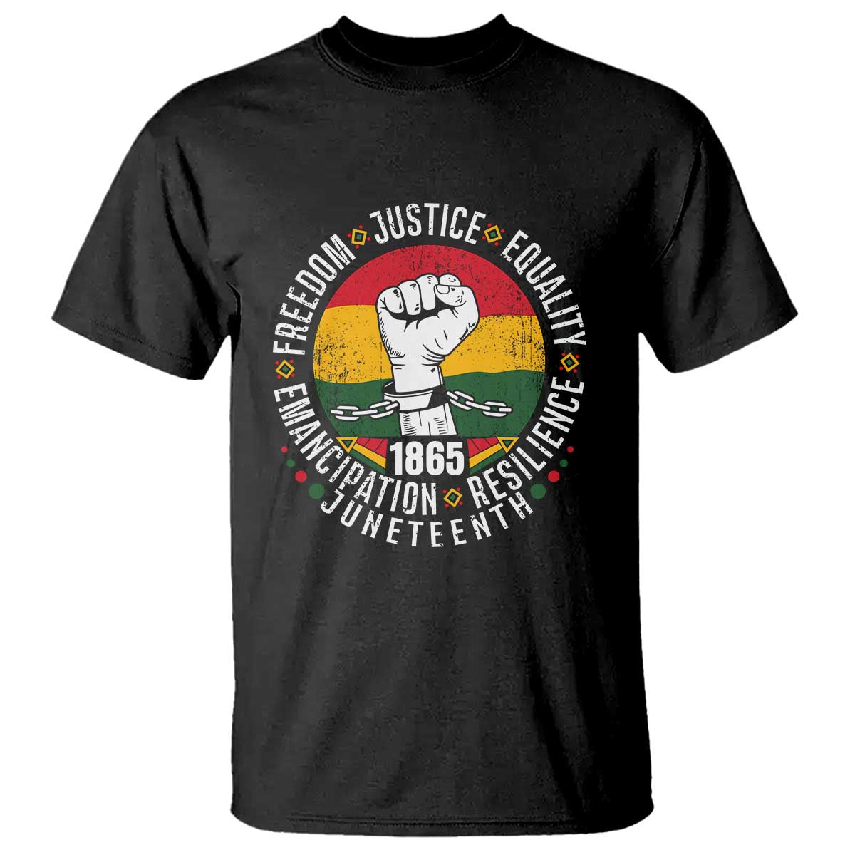 Juneteenth Raised Fist T Shirt Freedom Justice Equality Emancipation Resilience