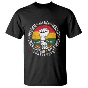 Juneteenth Raised Fist T Shirt Freedom Justice Equality Emancipation Resilience
