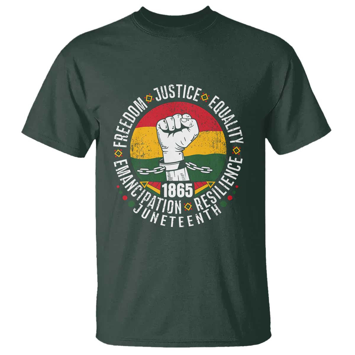 Juneteenth Raised Fist T Shirt Freedom Justice Equality Emancipation Resilience