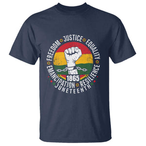 Juneteenth Raised Fist T Shirt Freedom Justice Equality Emancipation Resilience