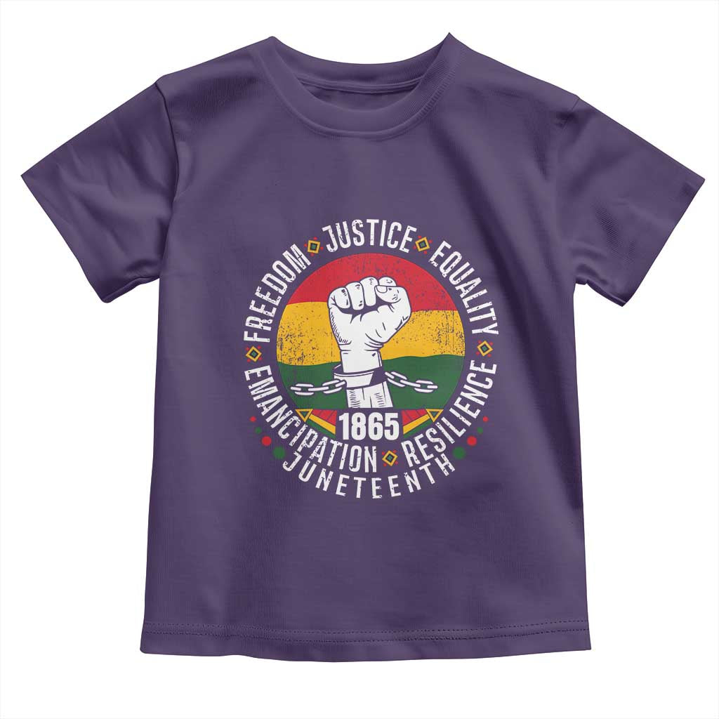 Juneteenth Raised Fist Toddler T Shirt Freedom Justice Equality Emancipation Resilience
