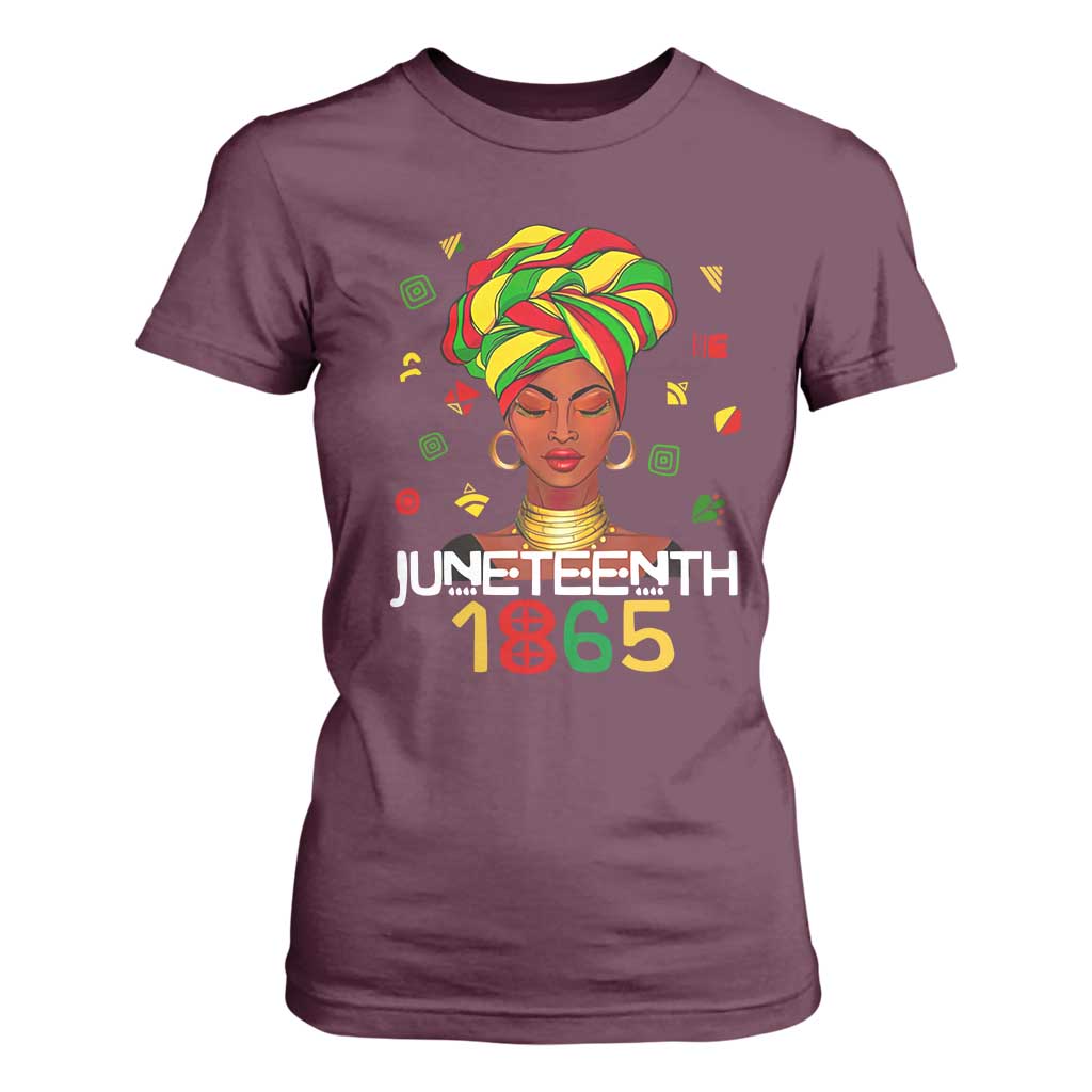 Melanin Queen T Shirt For Women 1865 Juneteenth Celebrate African American Freedom Day