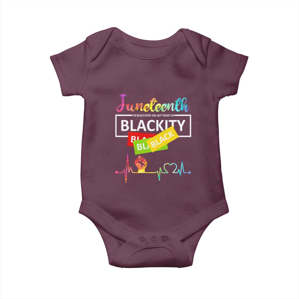 Juneteenth 1865 Baby Onesie Blackity Heartbeat