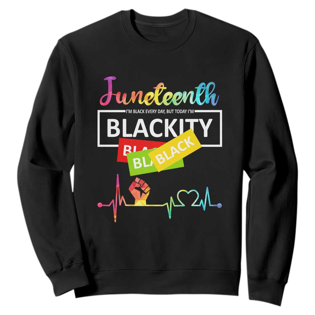 Juneteenth 1865 Sweatshirt Blackity Heartbeat