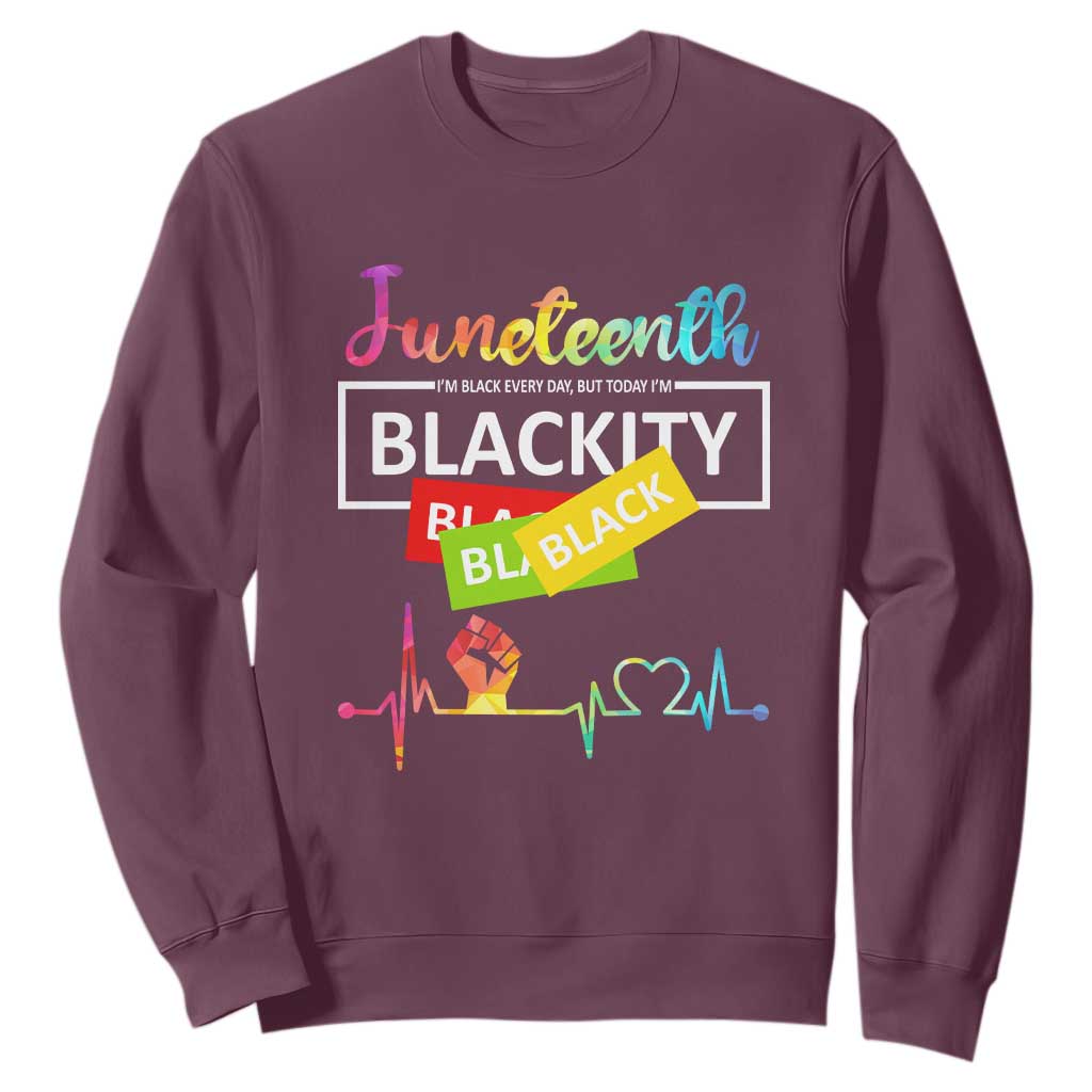 Juneteenth 1865 Sweatshirt Blackity Heartbeat