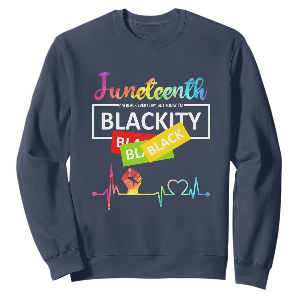 Juneteenth 1865 Sweatshirt Blackity Heartbeat
