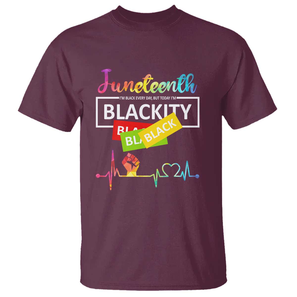 Juneteenth 1865 T Shirt Blackity Heartbeat