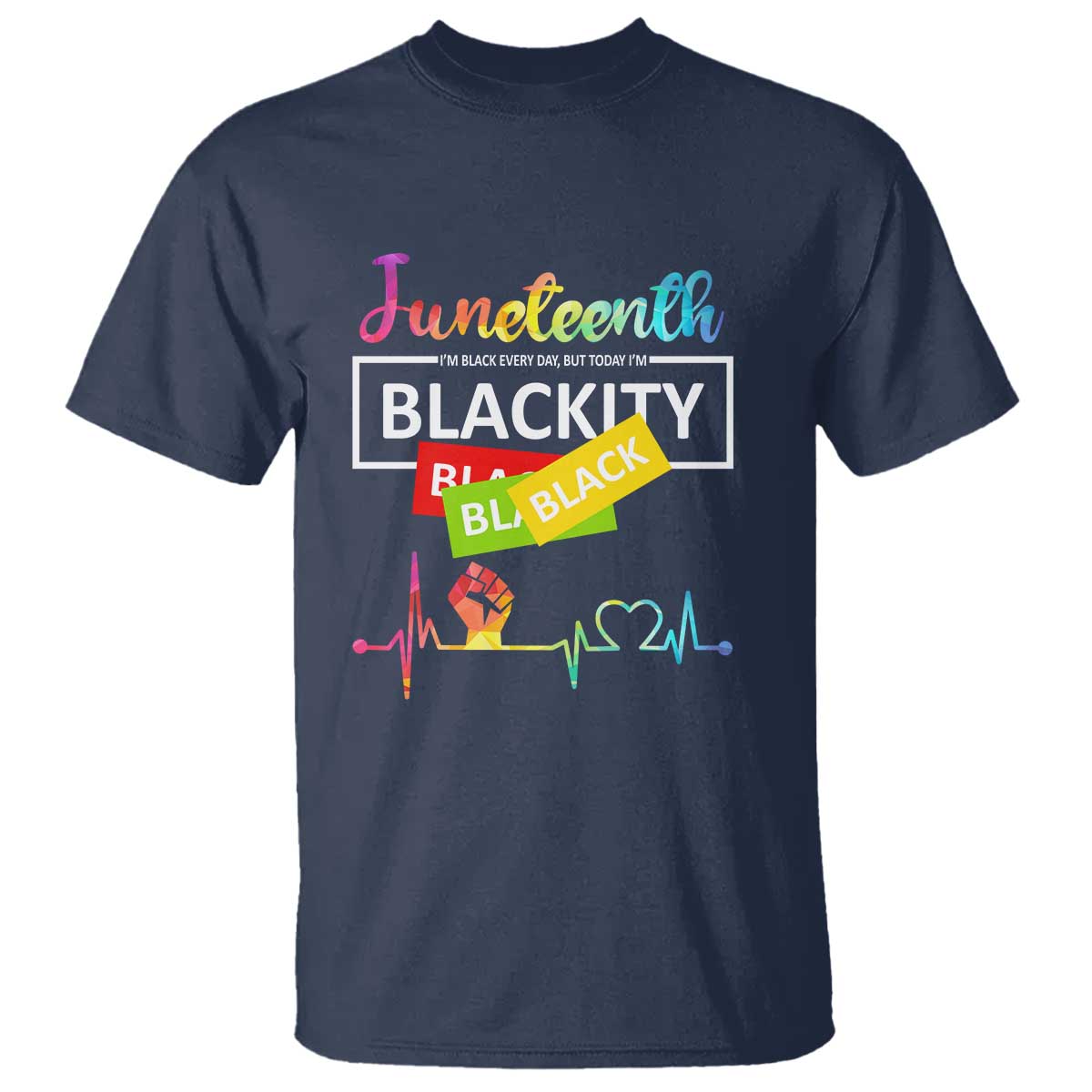 Juneteenth 1865 T Shirt Blackity Heartbeat