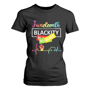 Juneteenth 1865 T Shirt For Women Blackity Heartbeat