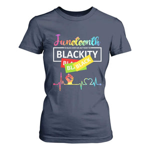 Juneteenth 1865 T Shirt For Women Blackity Heartbeat