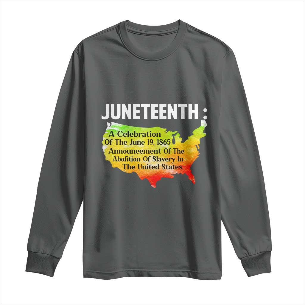 Black History Long Sleeve Shirt With African Map Juneteenth Celebration