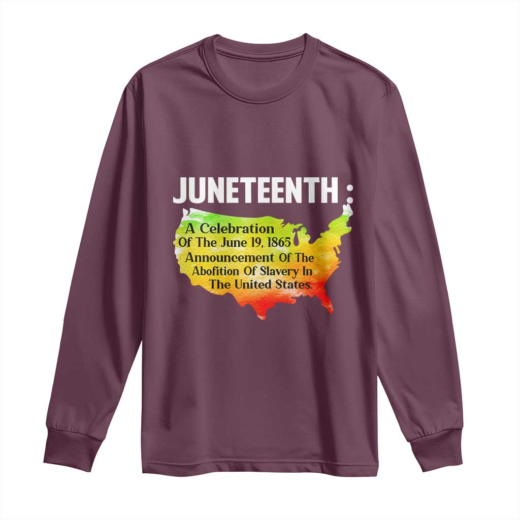 Black History Long Sleeve Shirt With African Map Juneteenth Celebration