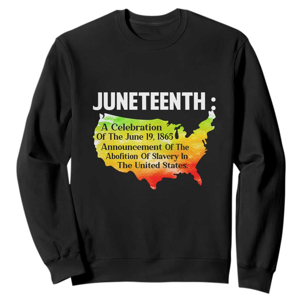 Black History Sweatshirt With African Map Juneteenth Celebration