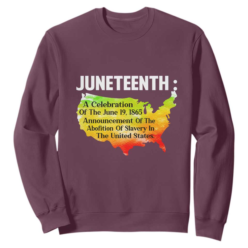 Black History Sweatshirt With African Map Juneteenth Celebration
