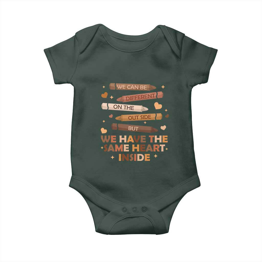 Black Pride Teaching Baby Onesie For Teacher We Have The Same Heart Inside BHM African American