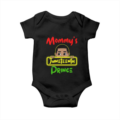 Mommy's Juneteenth Prince Baby Onesie Black Boy