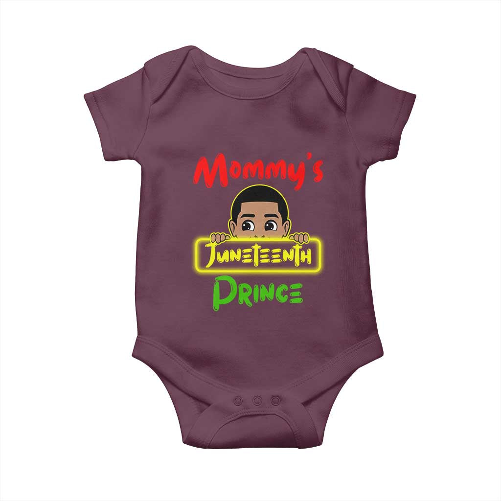 Mommy's Juneteenth Prince Baby Onesie Black Boy