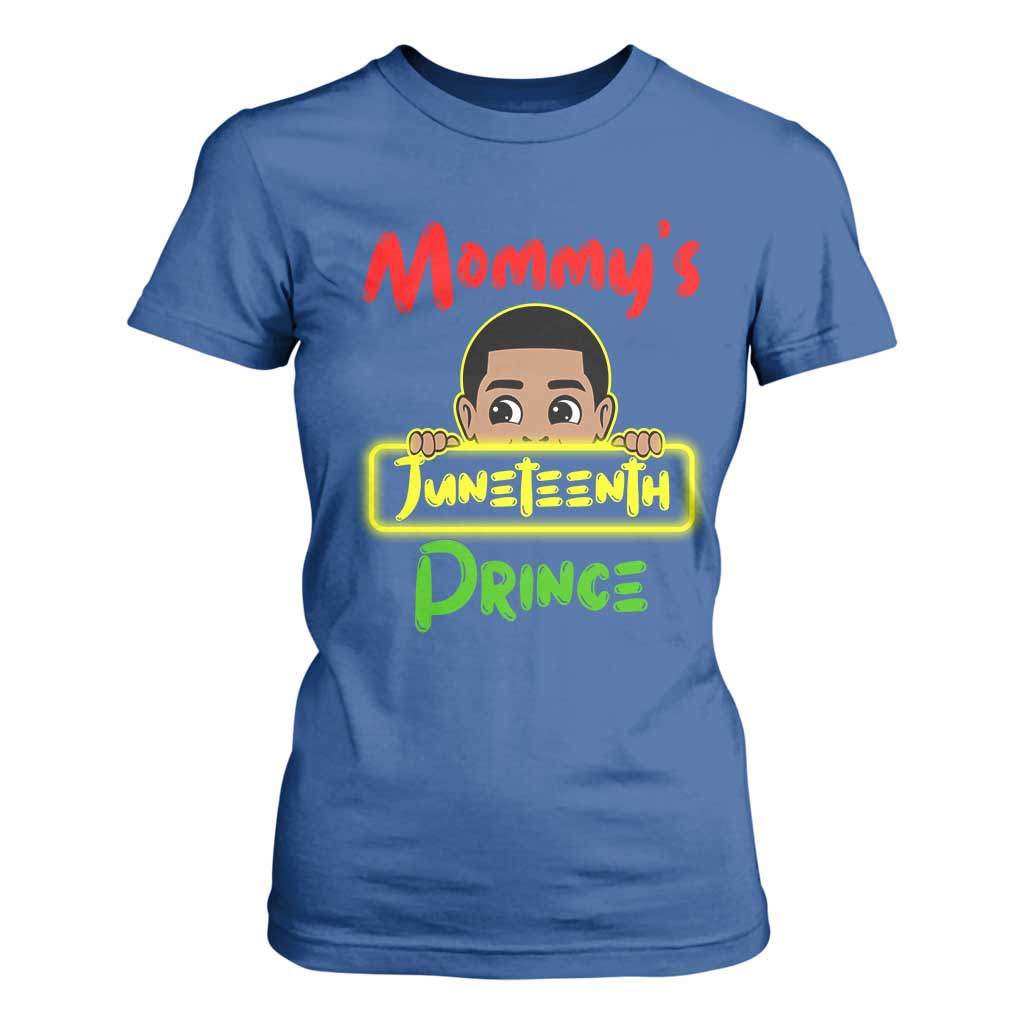 Mommy's Juneteenth Prince T Shirt For Women Black Boy