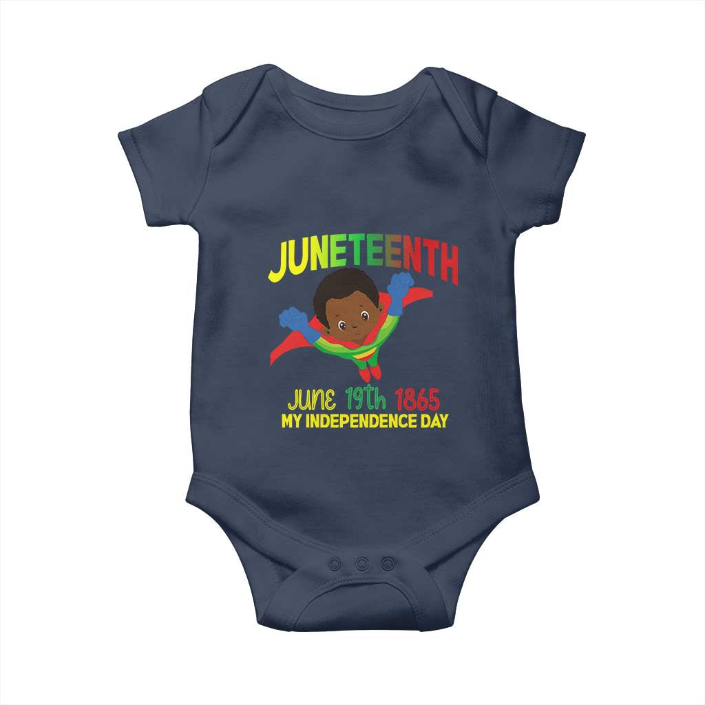 Juneteenth Is My Independence Day Baby Onesie Super Hero Black Boy