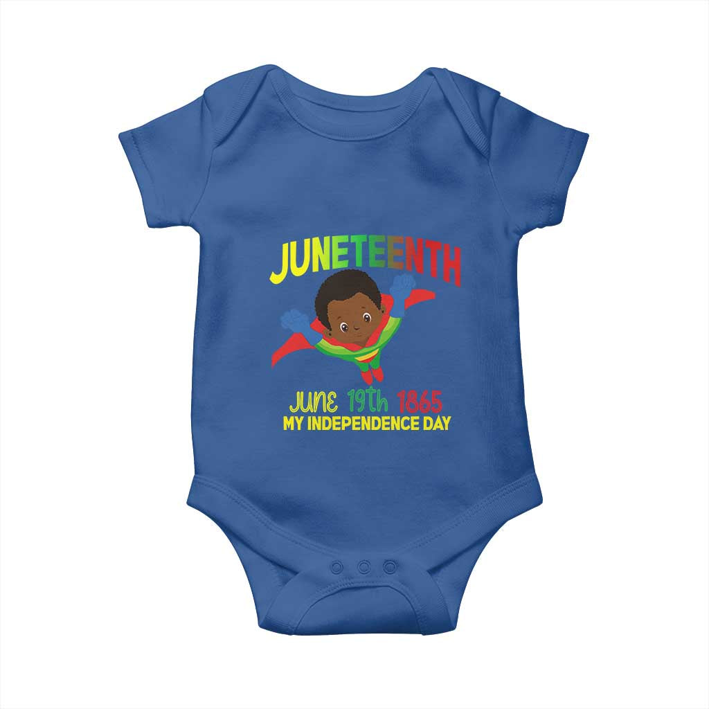 Juneteenth Is My Independence Day Baby Onesie Super Hero Black Boy
