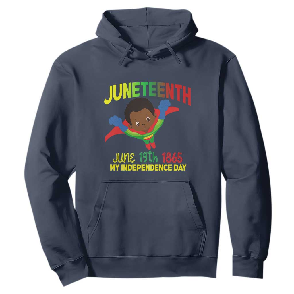 Juneteenth Is My Independence Day Hoodie Super Hero Black Boy