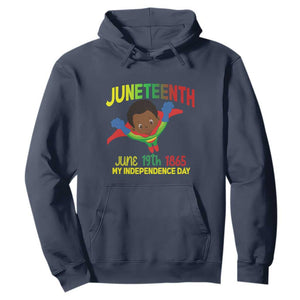 Juneteenth Is My Independence Day Hoodie Super Hero Black Boy