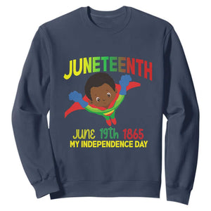 Juneteenth Is My Independence Day Sweatshirt Super Hero Black Boy