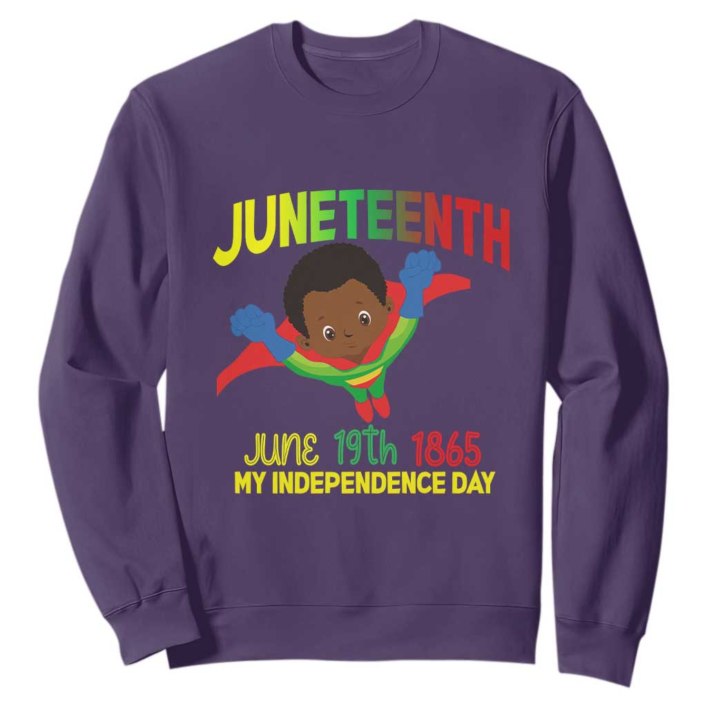 Juneteenth Is My Independence Day Sweatshirt Super Hero Black Boy