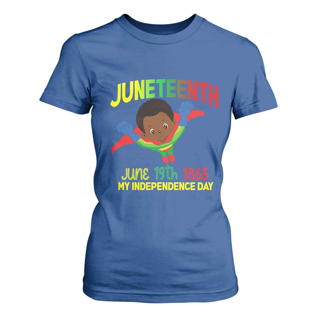 Juneteenth Is My Independence Day T Shirt For Women Super Hero Black Boy