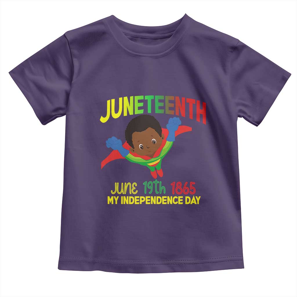 Juneteenth Is My Independence Day Toddler T Shirt Super Hero Black Boy