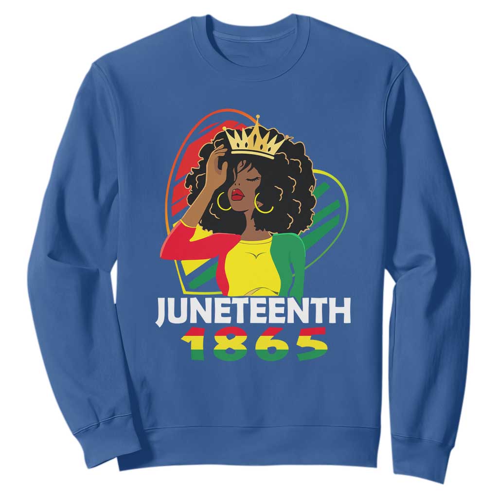 Queen Afro Sweatshirt Juneteenth 1865