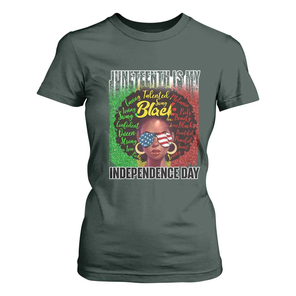 Juneteenth Is My Independence Day T Shirt For Women For Black Queen Not July 4th